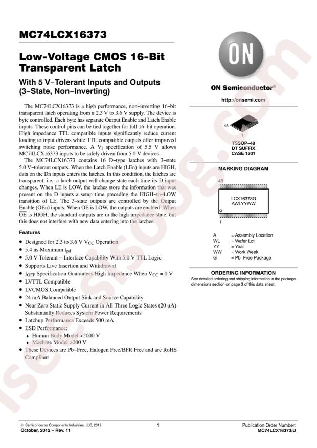 M74LCX16373DTR2G