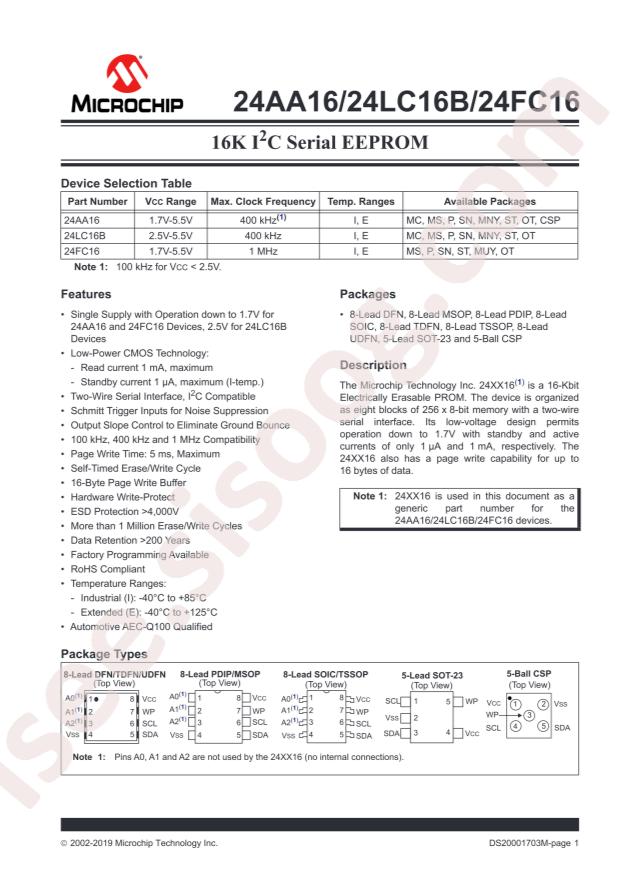 24LC16B-E/SN