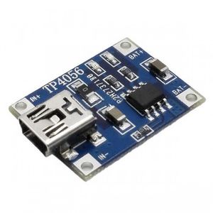 ماژول شارژر باطری لیتیومی TP4056 - تک چیپ (Mini-USB)