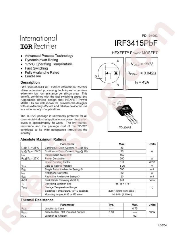IRF3415PBF
