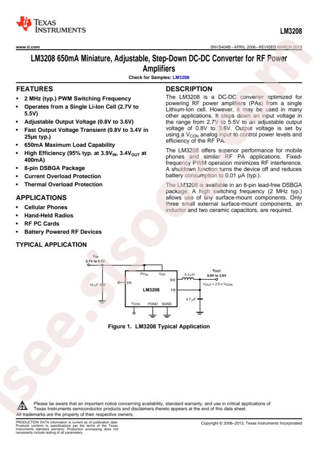 LM3208TL/NOPB