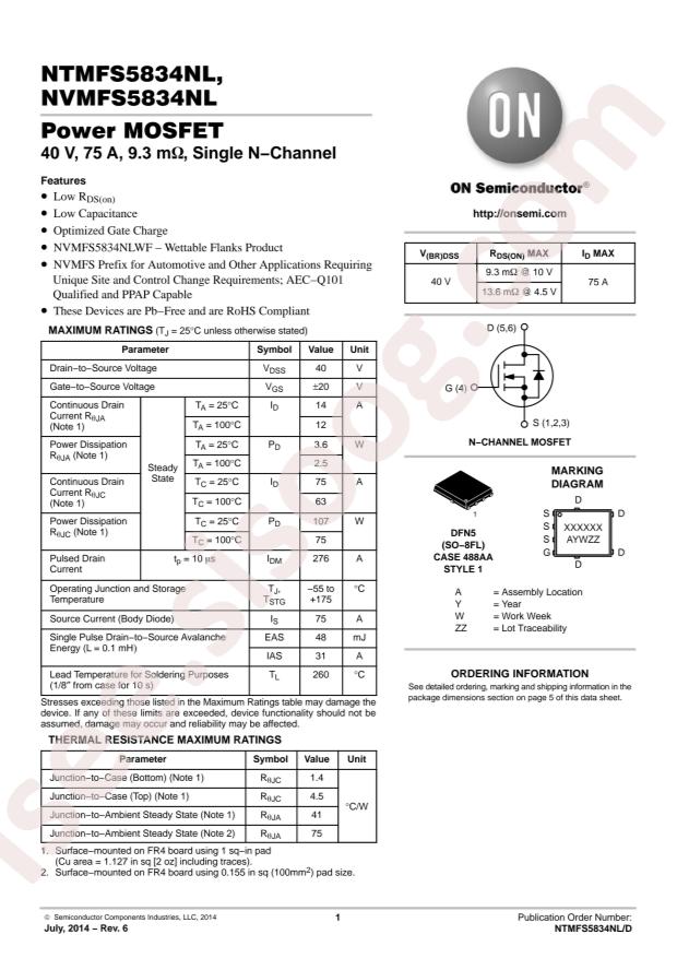 NVMFS5834NLT1G
