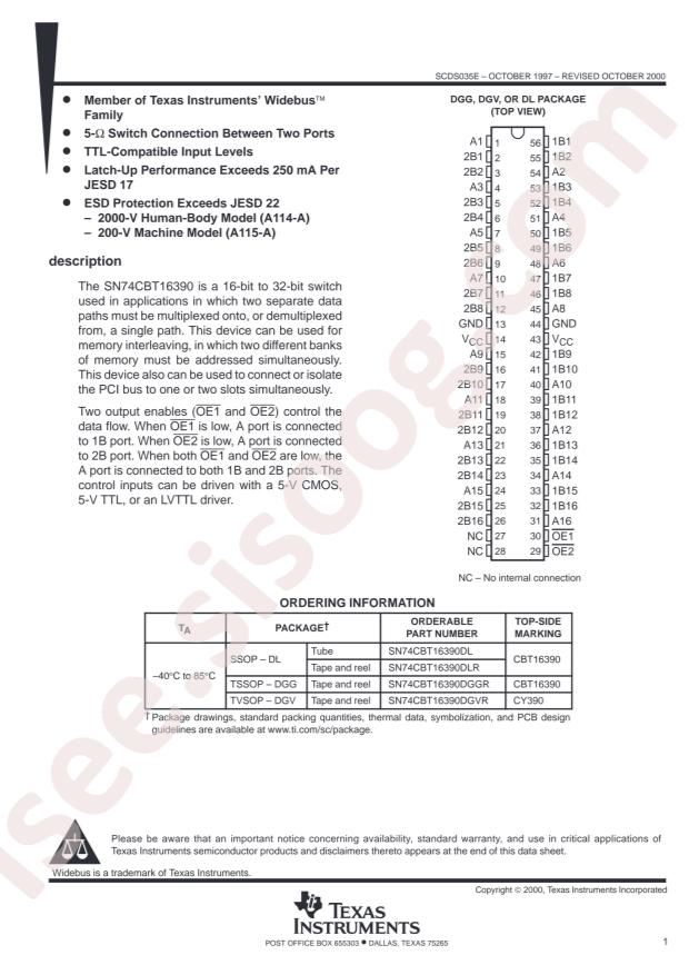 SN74CBT16390DGVR