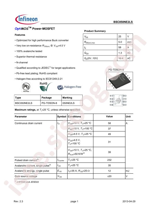 BSC050NE2LS