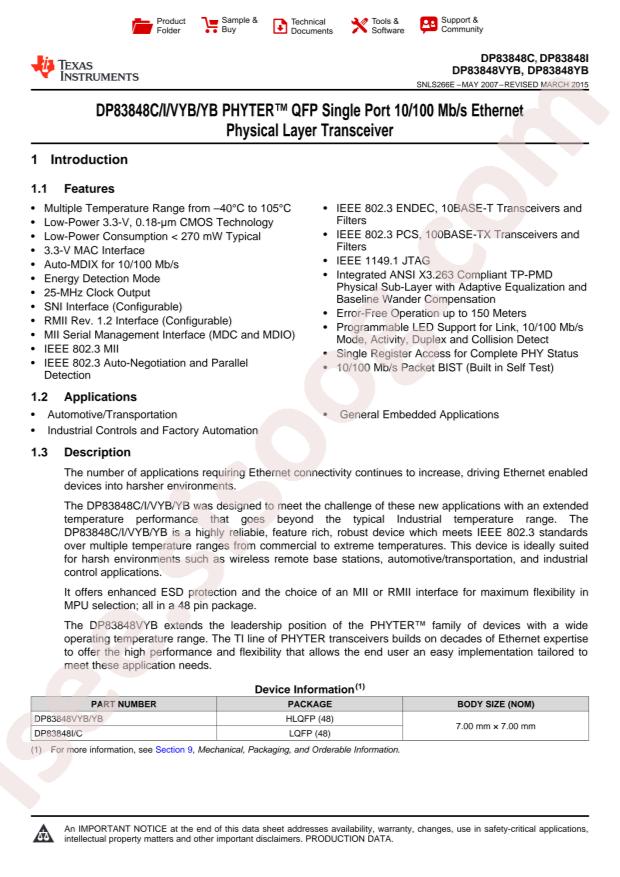 DP83848CVV/NOPB