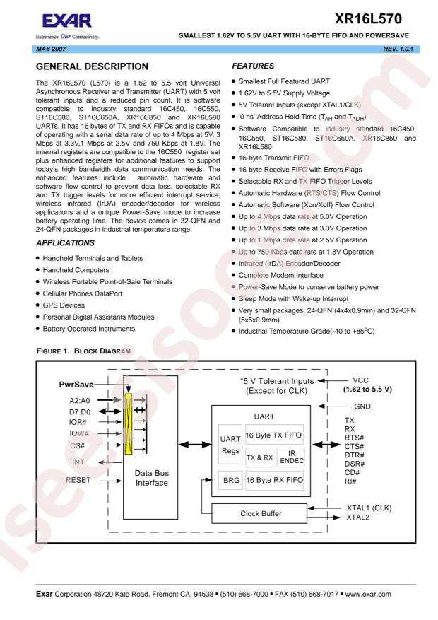 XR16L570IL32-F