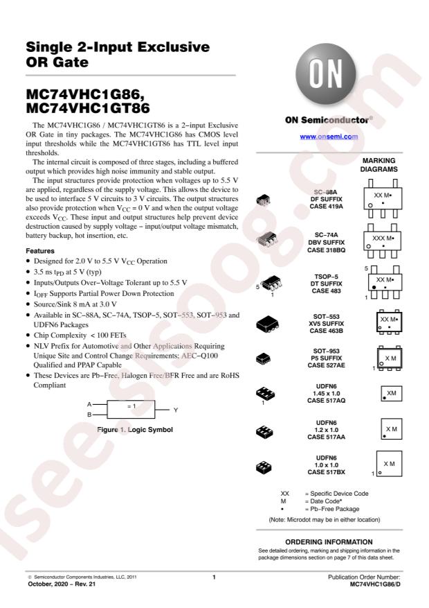 M74VHC1GT86DFT1G