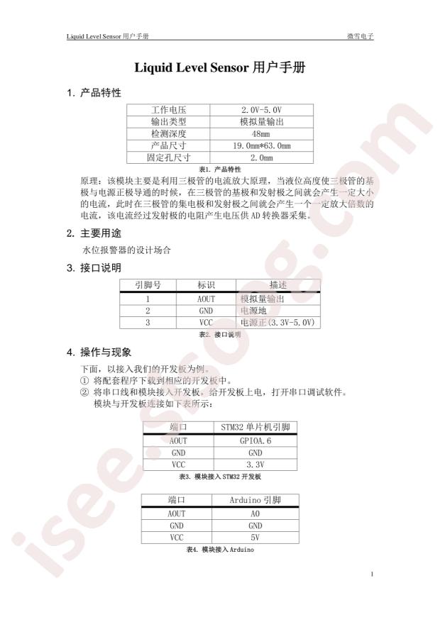 Liquid Level Sensor