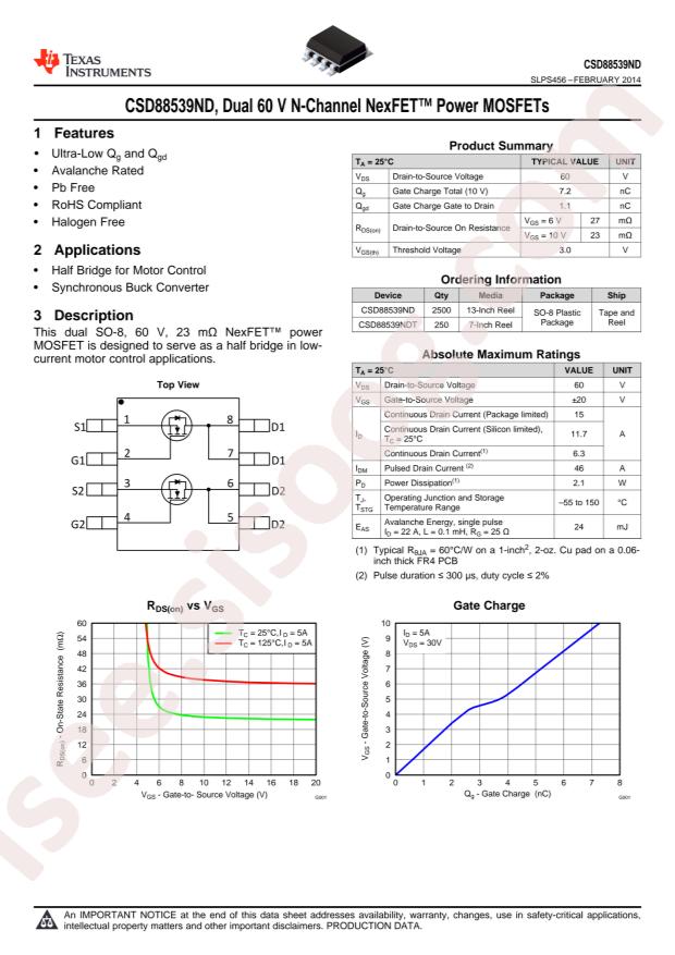 CSD88539NDT