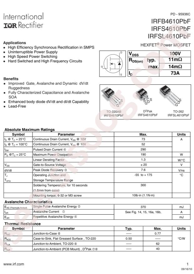 IRFB4610PBF