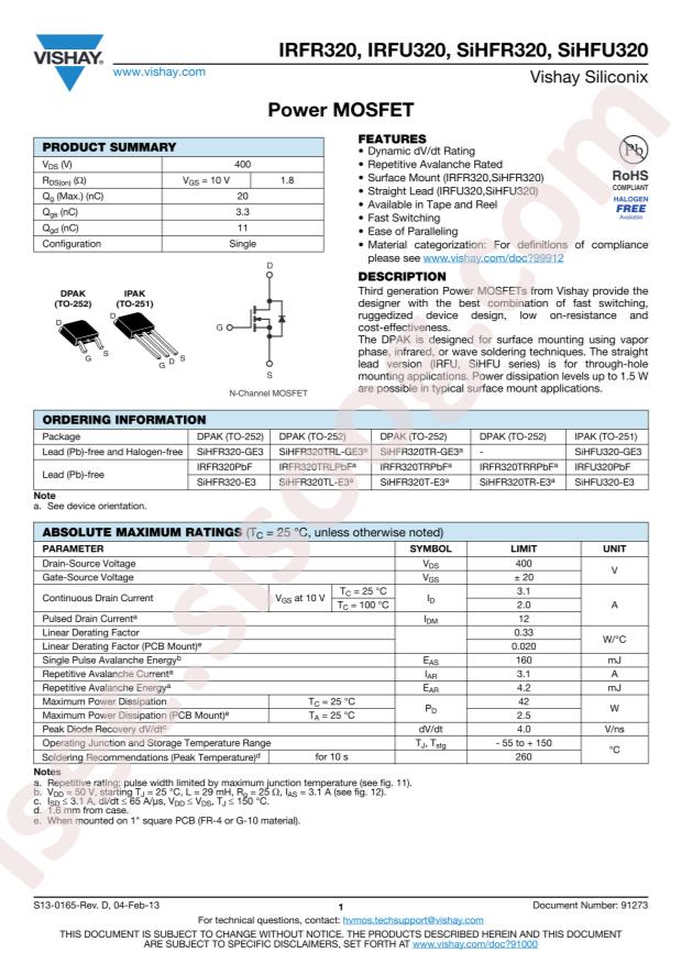 IRFU320PBF