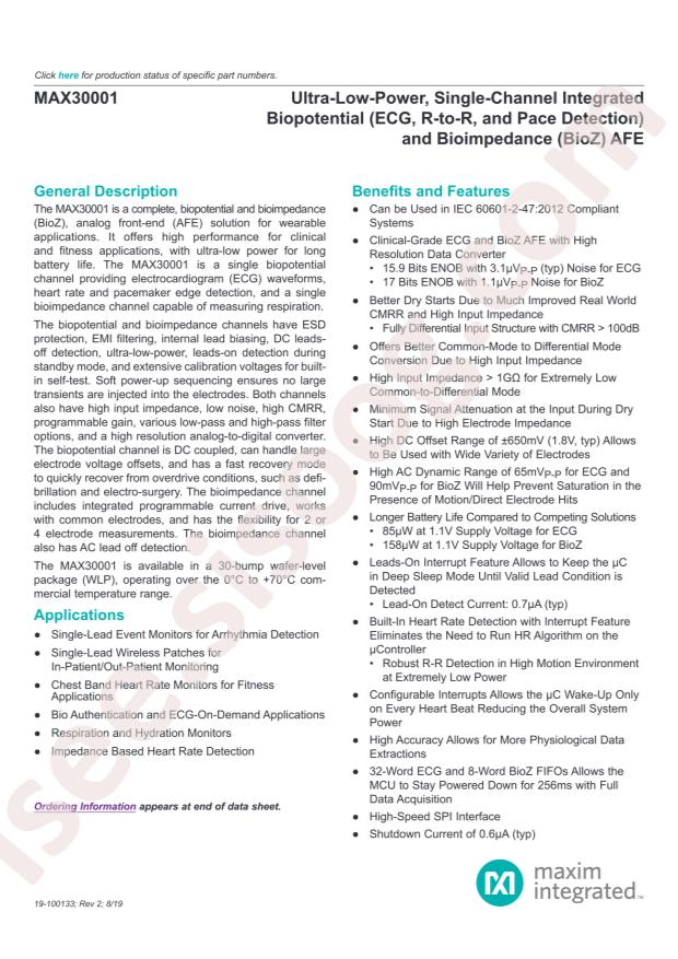 MAX30001CWV+T