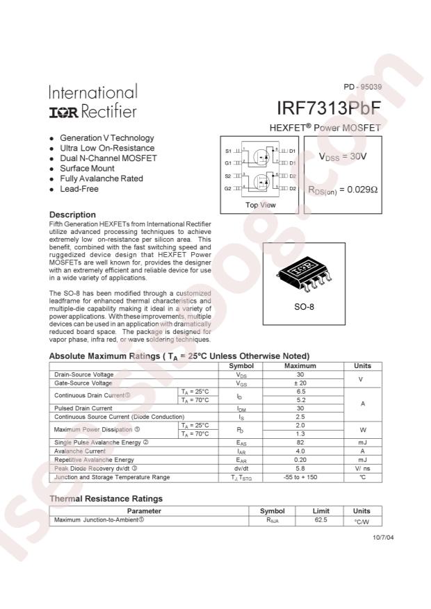 IRF7313TRPBF