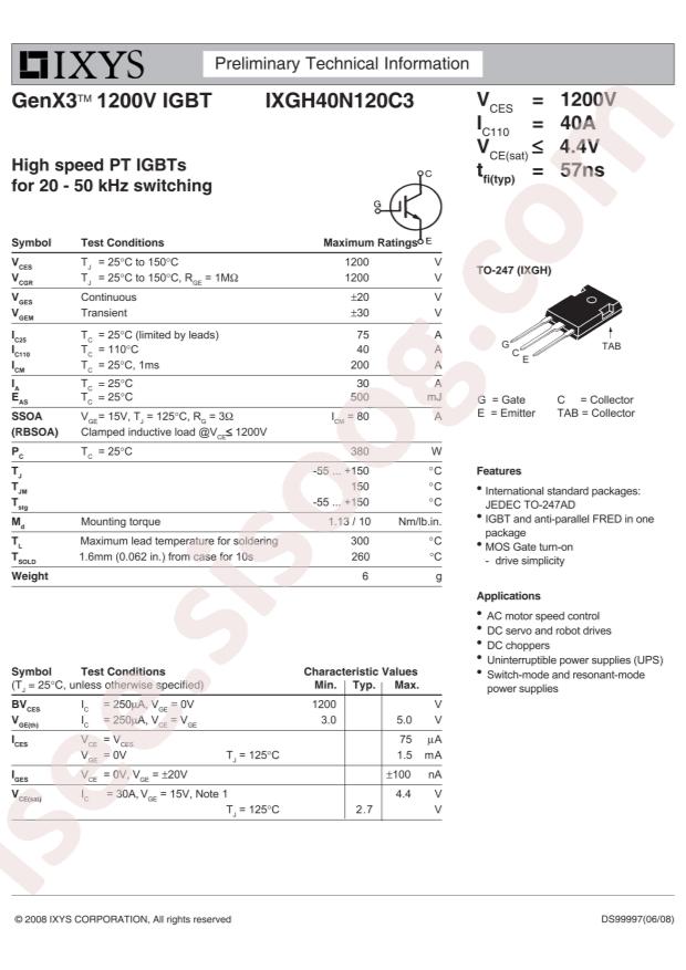 IXGH40N120C3