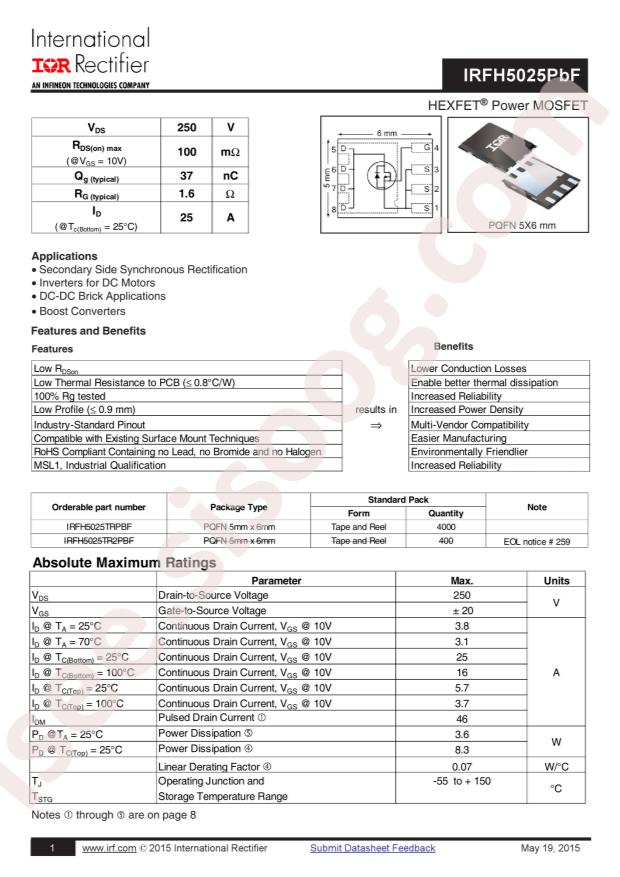 IRFH5025TRPBF