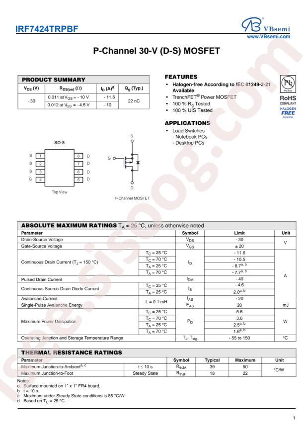 IRF7424TRPBF-VB