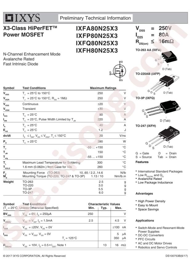 IXFH80N25X3