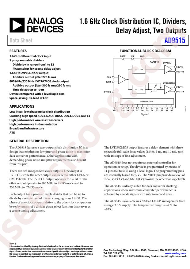 AD9515BCPZ-REEL7