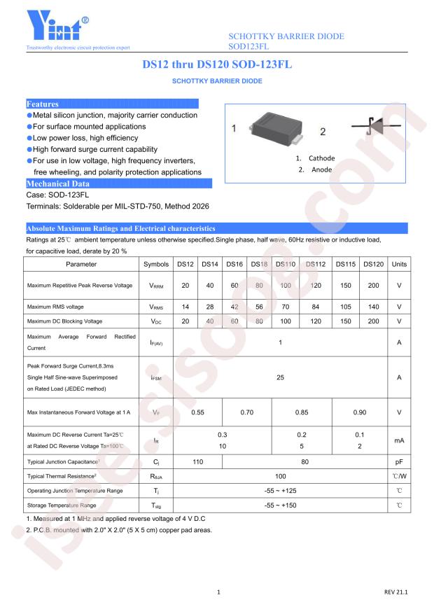 DS14 SOD-123FL