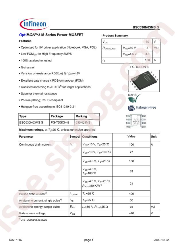 BSC030N03MS G