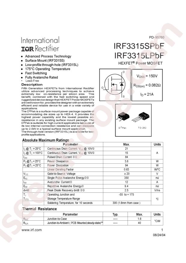 IRF3315STRLPBF