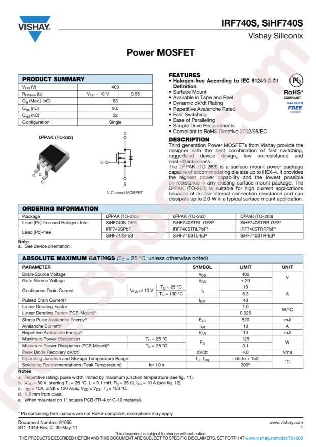 IRF740STRLPBF