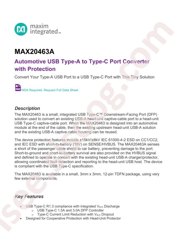 MAX20463AGTCA/V+