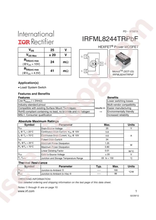 IRFML8244TRPBF