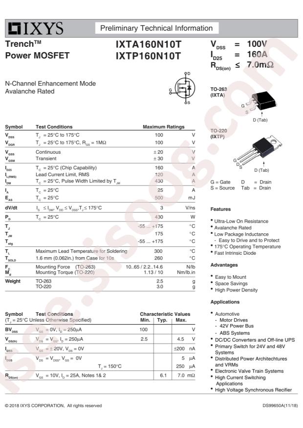 IXTP160N10T