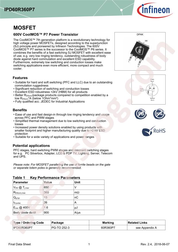 IPD60R360P7