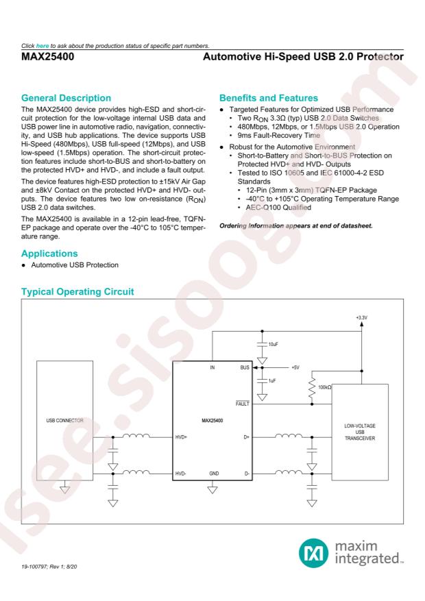 MAX25400GTC/V+
