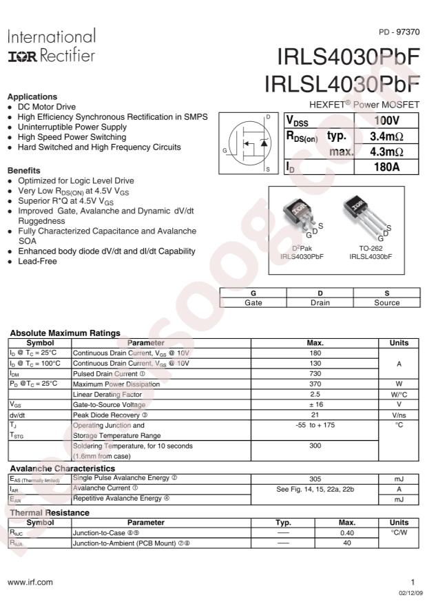 IRLS4030TRLPBF