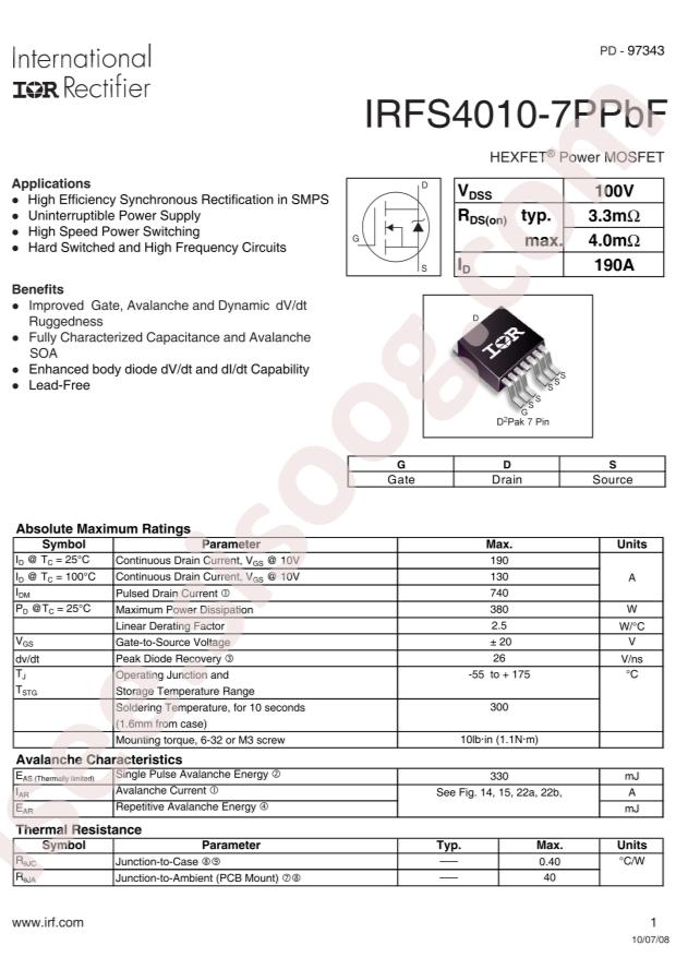 IRFS4010TRL7PP