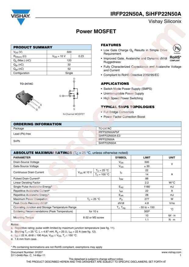 IRFP22N50APBF