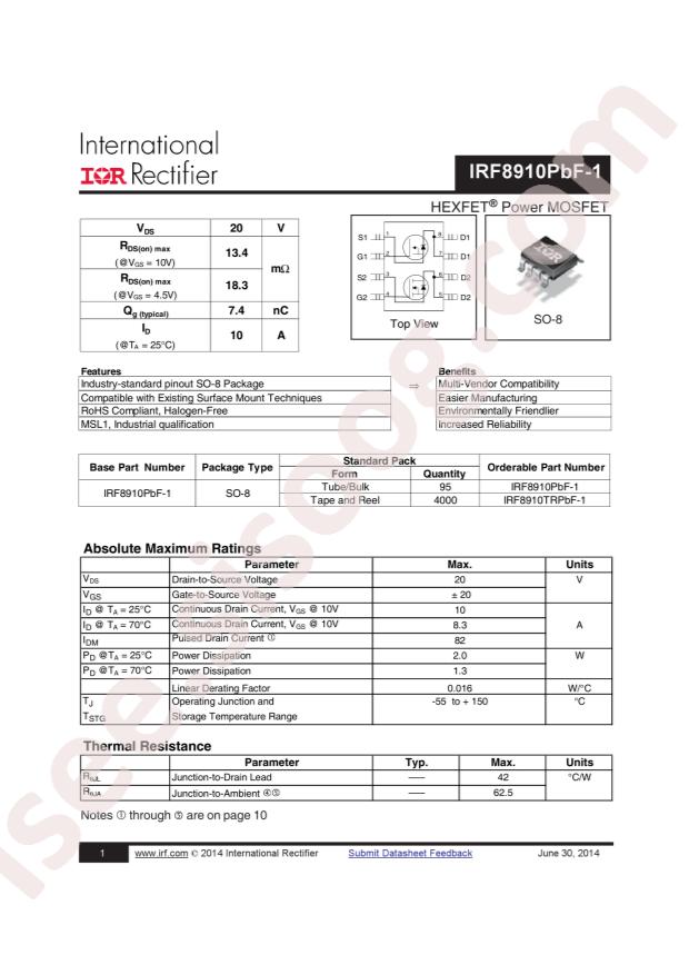 IRF8910TRPBF