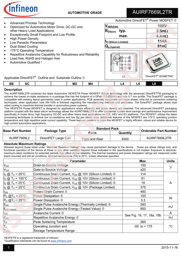 Infineon AUIRF7669L2TRCT