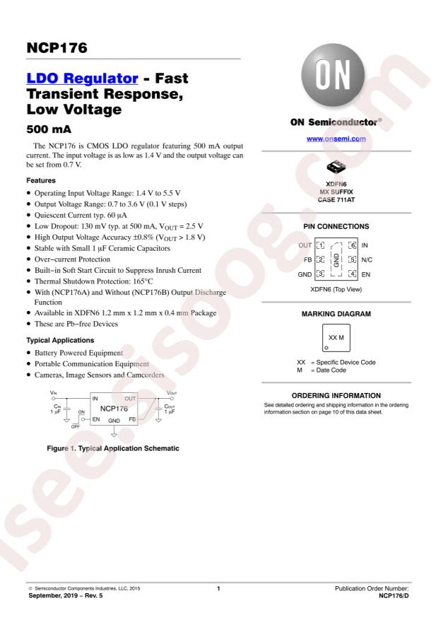 NCP176AMX180TCG