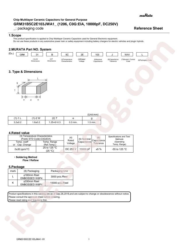 muRata GRM31B5C2E103JWA1L