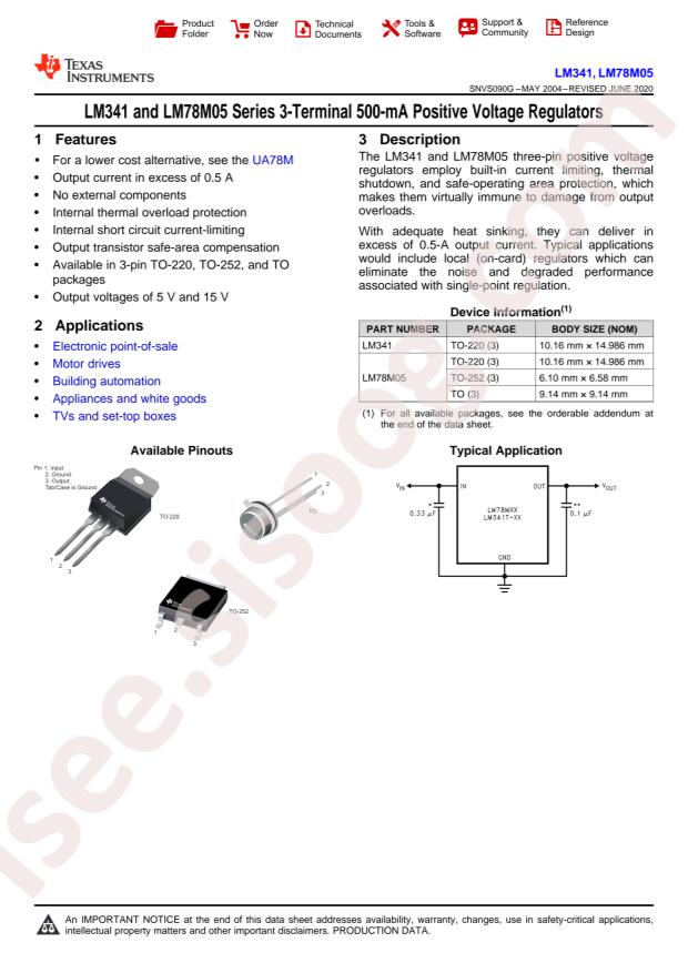 LM78M05CDTX/NOPB
