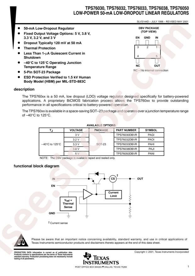 TPS76033DBVR