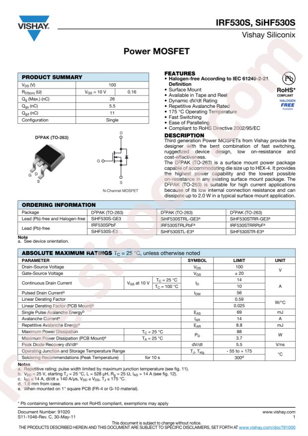 IRF530SPBF