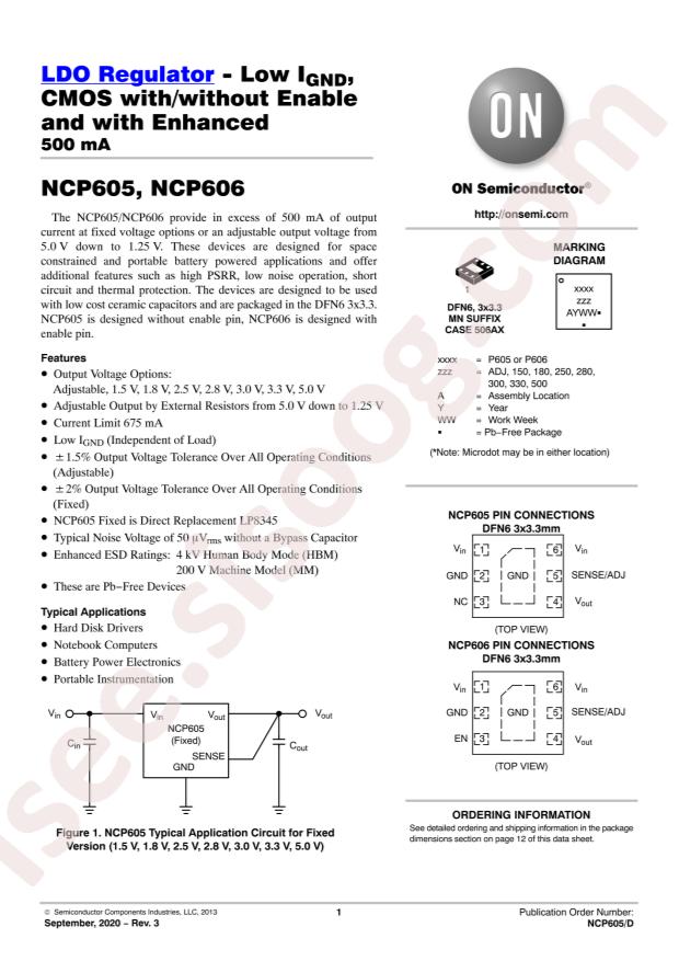 NCP605MN15T2G
