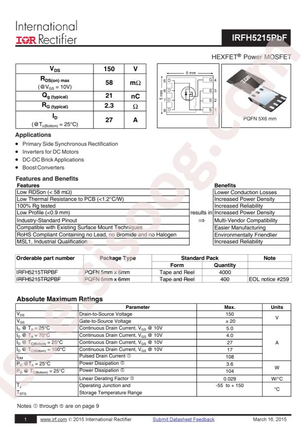 IRFH5215TRPBF