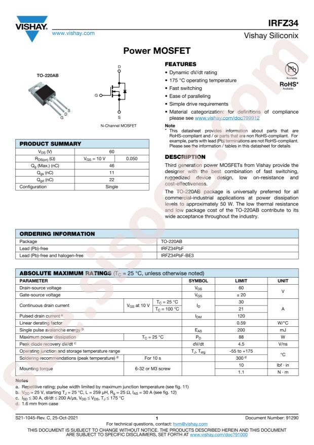IRFZ34PBF