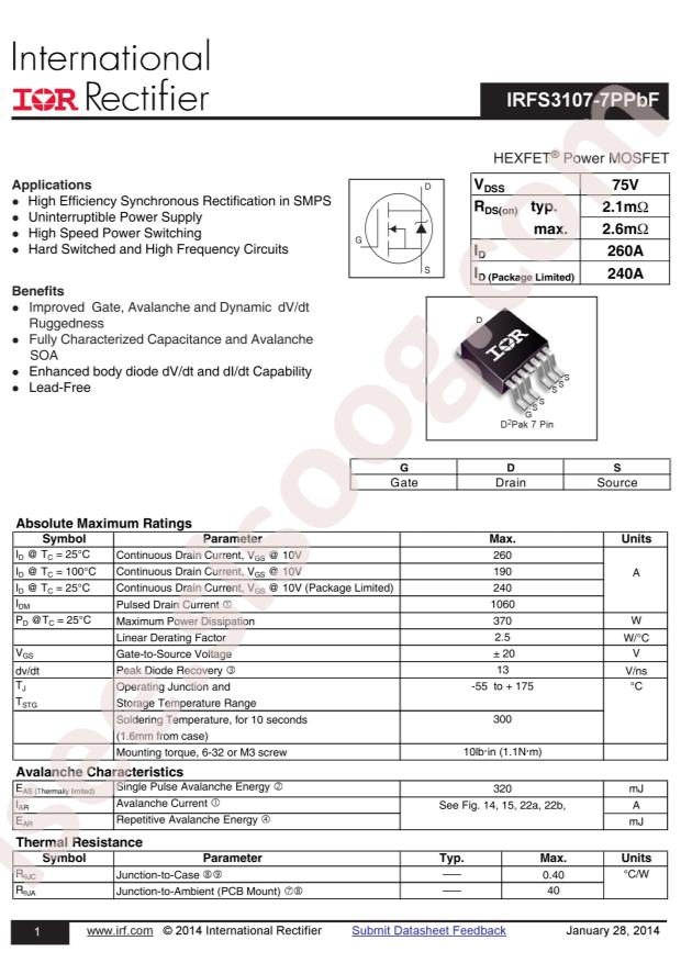 IRFS3107TRL7PP