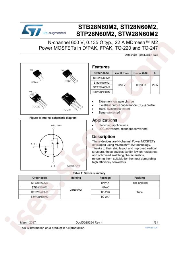 STB28N60M2