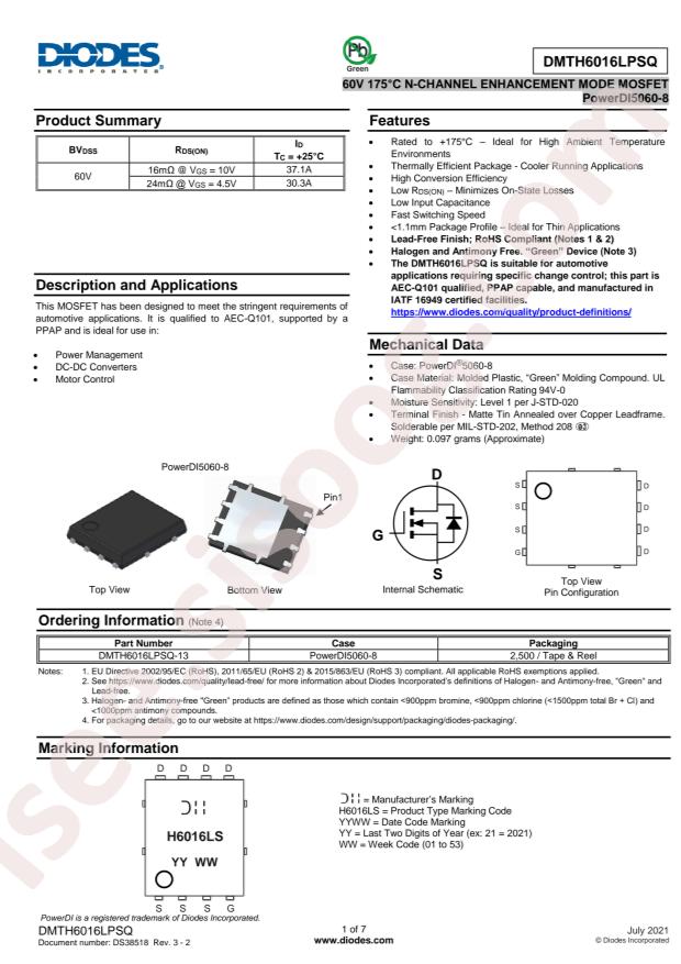 DMTH6016LPSQ-13