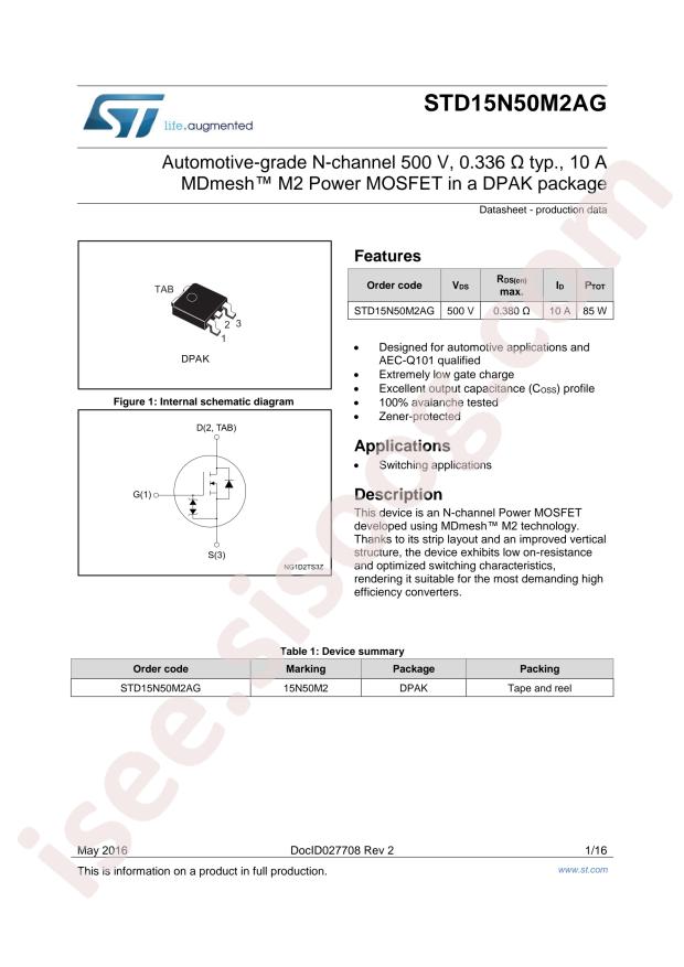 STD15N50M2AG