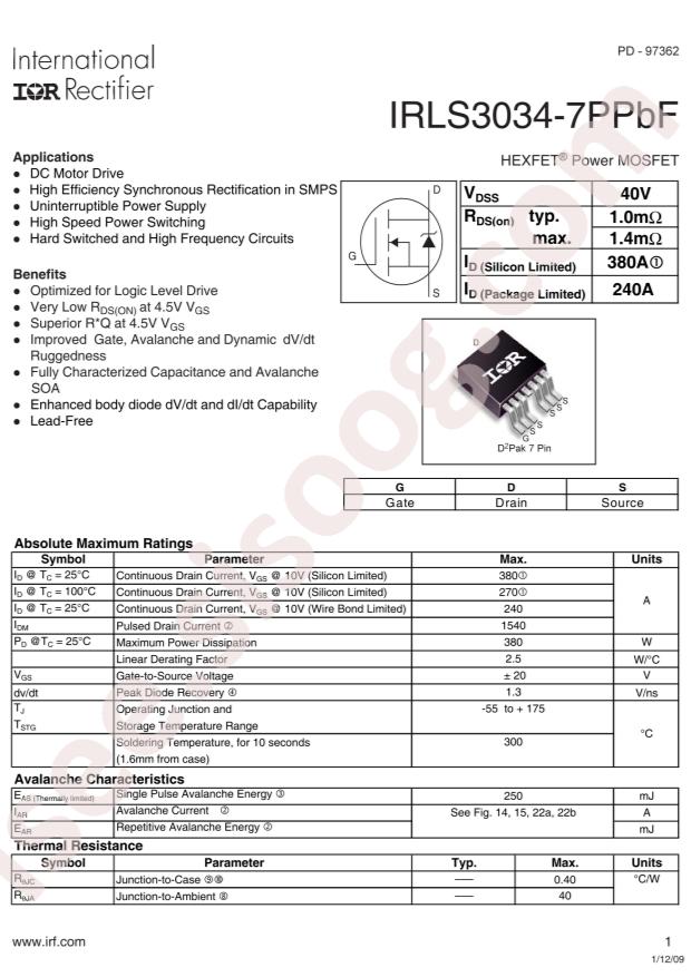 IRLS3034TRL7PP