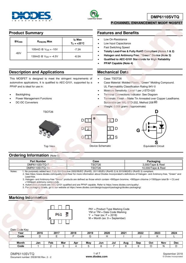 DMP6110SVTQ-7
